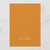 Hand getrokken Bloemen Sinaasappel Monogram Crest  Menu (Achterkant)