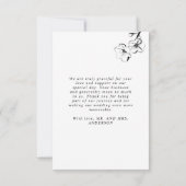 Hand Getrokken Bloemen Trouwfoto Eenvoudig Bedankkaart (Achterkant)