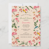 Hand getrokken Bloemen Vogels Bijen Bloemen Vrijge Kaart (Voorkant)