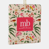 Hand getrokken Bloemen Vogels Bijen Botanische Mon Keramisch Ornament (Rechts)