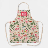 Hand getrokken Bloemen Vogels Bijen Botanische Mon Schort (Voorkant)