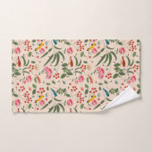 Hand getrokken Bloemen Vogels Bijen Botanische Pat Bad Handdoek (Handdoek)