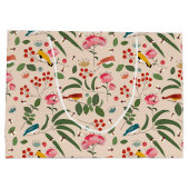 Hand getrokken Bloemen Vogels Bijen Botanische Pat Groot Cadeauzakje (Achterkant)