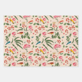Hand getrokken Bloemen Vogels Bijen Botanische Pat Inpakpapier Vel (Voorkant 3)