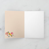Hand getrokken Bloemen Vogels Bijen Botanische Pat Kaart (Binnen)