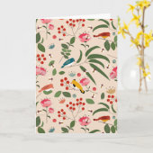 Hand getrokken Bloemen Vogels Bijen Botanische Pat Kaart (Gele Bloem)