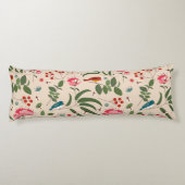 Hand getrokken Bloemen Vogels Bijen Botanische Pat Lichaamskussen (Achterkant)