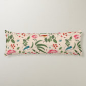 Hand getrokken Bloemen Vogels Bijen Botanische Pat Lichaamskussen (Voorkant)