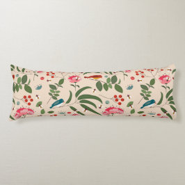 Hand getrokken Bloemen Vogels Bijen Botanische Pat Lichaamskussen