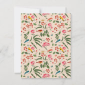 Hand getrokken Bloemen Vogels Bijen Botanische Pat Notitiekaartje (Achterkant)