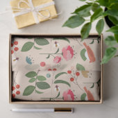 Hand getrokken Bloemen Vogels Bijen Botanische Pat Tissuepapier (Geschenk)