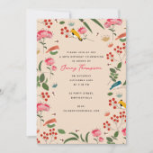 Hand getrokken Bloemen Vogels Bijen Botanische Ver Kaart (Voorkant)