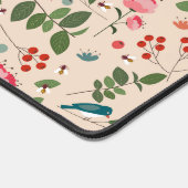 Hand getrokken Bloemen Vogels Bijen Patroon Bureaumat (Hoek)