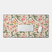 Hand getrokken Bloemen Vogels Bijen Patroon Bureaumat (Keyboard & Muis)