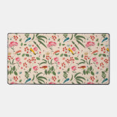 Hand getrokken Bloemen Vogels Bijen Patroon Bureaumat (Voorkant)