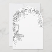 Hand getrokken Bloemen Vogels Botanische bruiloft Kaart (Achterkant)