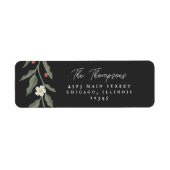 Hand getrokken Bloemen Zwart Retour Adres Labels (Voorkant)