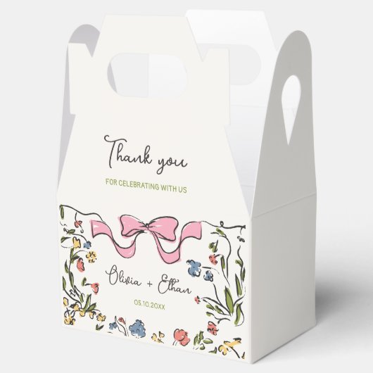 Hand getrokken bloemenboog bruiloft bedankdoosjes (Geopend)
