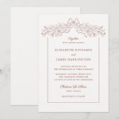 Hand getrokken bloemenboog Lijst terracotta bruilo Kaart (Voorkant / Achterkant)