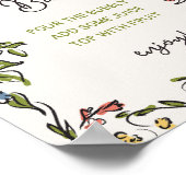 Hand getrokken bloemenboog Vrijgezellenfeest Mimos Poster (Hoek)