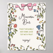 Hand getrokken bloemenboog Vrijgezellenfeest Mimos Poster (Voorkant)