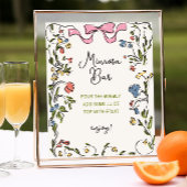 Hand getrokken bloemenboog Vrijgezellenfeest Mimos Poster