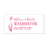 Hand getrokken bloemenbruiloft retouradres  zelfinktende stempel (Design)