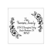 Hand getrokken bloemenhand geletterde naam & adres rubberstempel (Afrduk)