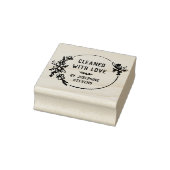 Hand getrokken bloemenkrans gereinigd met liefde rubberstempel (Stempel)