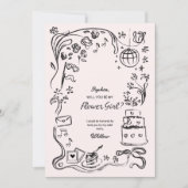 Hand getrokken Bloemenmeisje voorstel Kaart (Voorkant)
