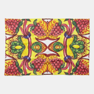 Hand getrokken: bloemensierlijke elegantie. theedoek