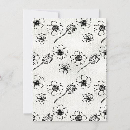 Hand getrokken bloemenvaas Vrijgezellenfeest Kaart (Achterkant)