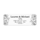 Hand getrokken bloemenzijrand Adresetiketten Etiket (Voorkant)