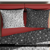 Hand getrokken bloemenzwart wit omkeerbaar patroon kussensloop