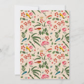 Hand getrokken Bloemvogels Bijen Botanisch Baby sh Kaart (Achterkant)