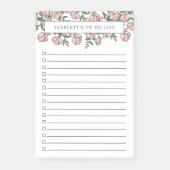 Hand getrokken blos roze bloemen te doen lijst post-it® notes (Voorkant)