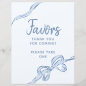 Hand getrokken Blue Bow Boy Baby shower begunstigt (Voorkant)