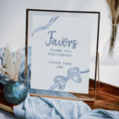 Hand getrokken Blue Bow Boy Baby shower begunstigt