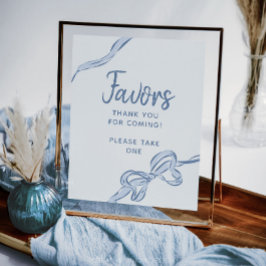 Hand getrokken Blue Bow Boy Baby shower begunstigt