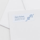 Hand getrokken Blue Bow Boy Baby shower Etiket