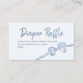 Hand getrokken Blue Bow Boy Baby shower Luier Raff Visitekaartje (Voorkant)
