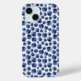Hand getrokken Blueberries Fruit Patroon iPhone 15 Case