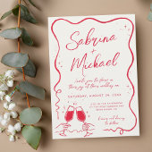 Hand getrokken bochtige grillige bruiloft kaart