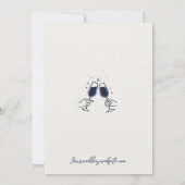 Hand getrokken bochtige grillige bruiloft uitnodig kaart (Achterkant)