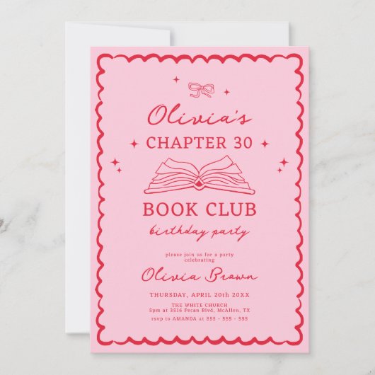 Hand getrokken boek Club Verjaardag Kaart (Voorkant)