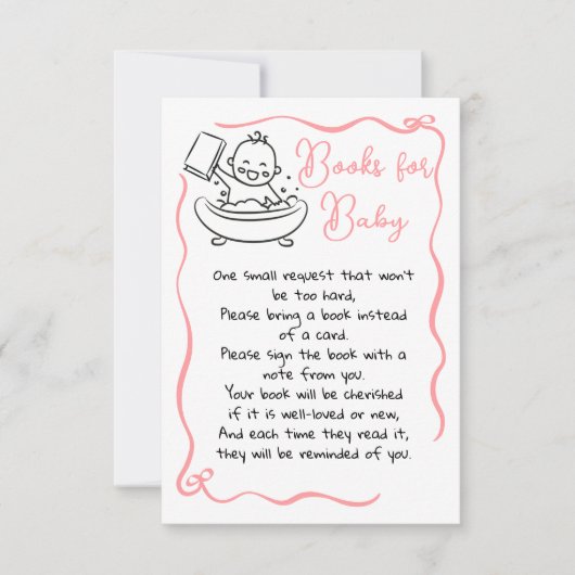 Hand getrokken Boeken voor baby meisje Kaart (Voorkant)