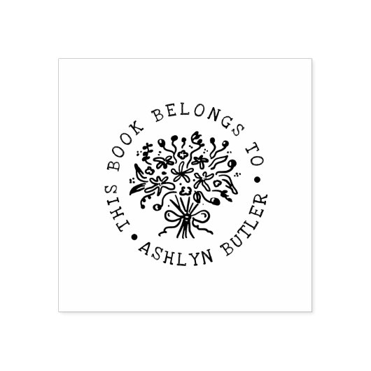 Hand getrokken boeket boek Bord stempel (Afrduk)