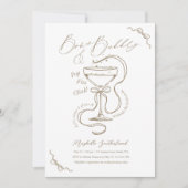 Hand getrokken bogen en bubbelige cocktail Vrijgez Kaart (Voorkant)