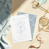 Hand getrokken bogen en bubbelige cocktail Vrijgez Kaart