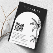 Hand Getrokken Boho Palm Trees QR Code Details Huw Informatiekaartje